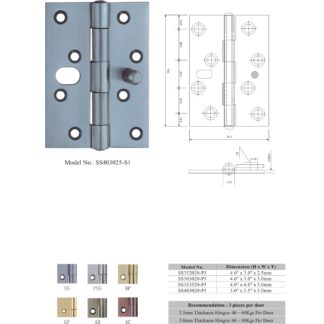 Plain joint security hinge manufacturers